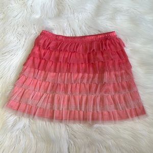 💝 10/$10 💝 KID's Tiered Pink Mesh Skirt OLD NAVY Size 5T 🙂 2.3 oz